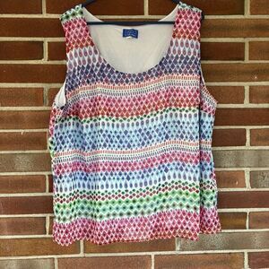 Vicki Wayne Colorful Spot Geometric Print Shell Tank Top Women’s 20W A1798